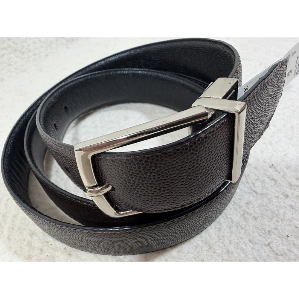 Jos A Bank Reversible Leather Belt‎ Size 42 Black Brown Italy Textured
